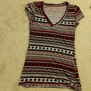 designed v-neck shirt